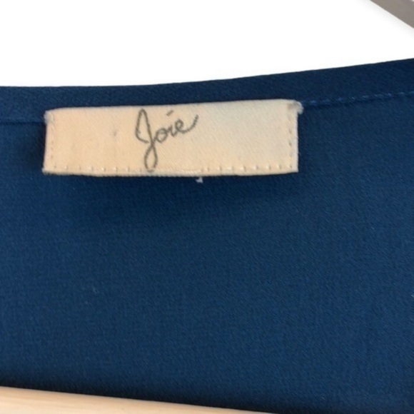Joie 100% Silk Blue Tunic Long Sleeve Blouse - Picture 4 of 6